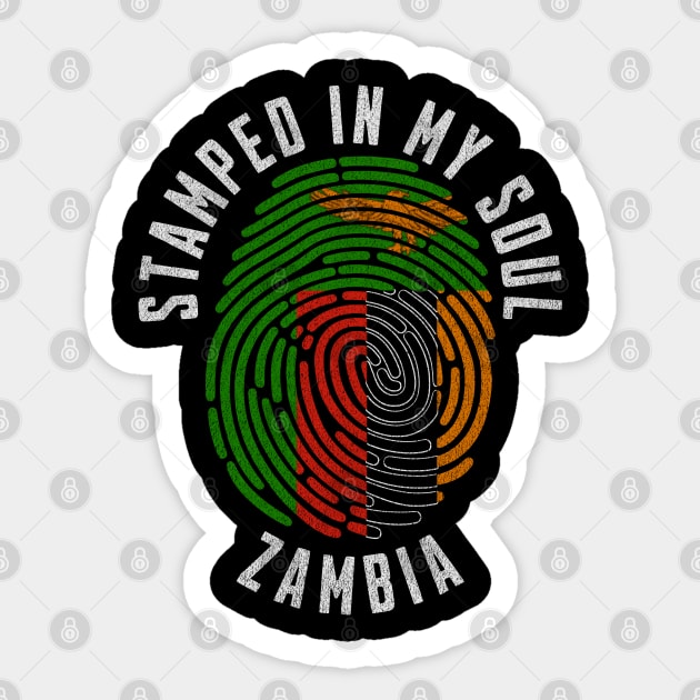 Stamped in My Soul Zambia Flag Design Zambian Pride Sticker by Yesteeyear